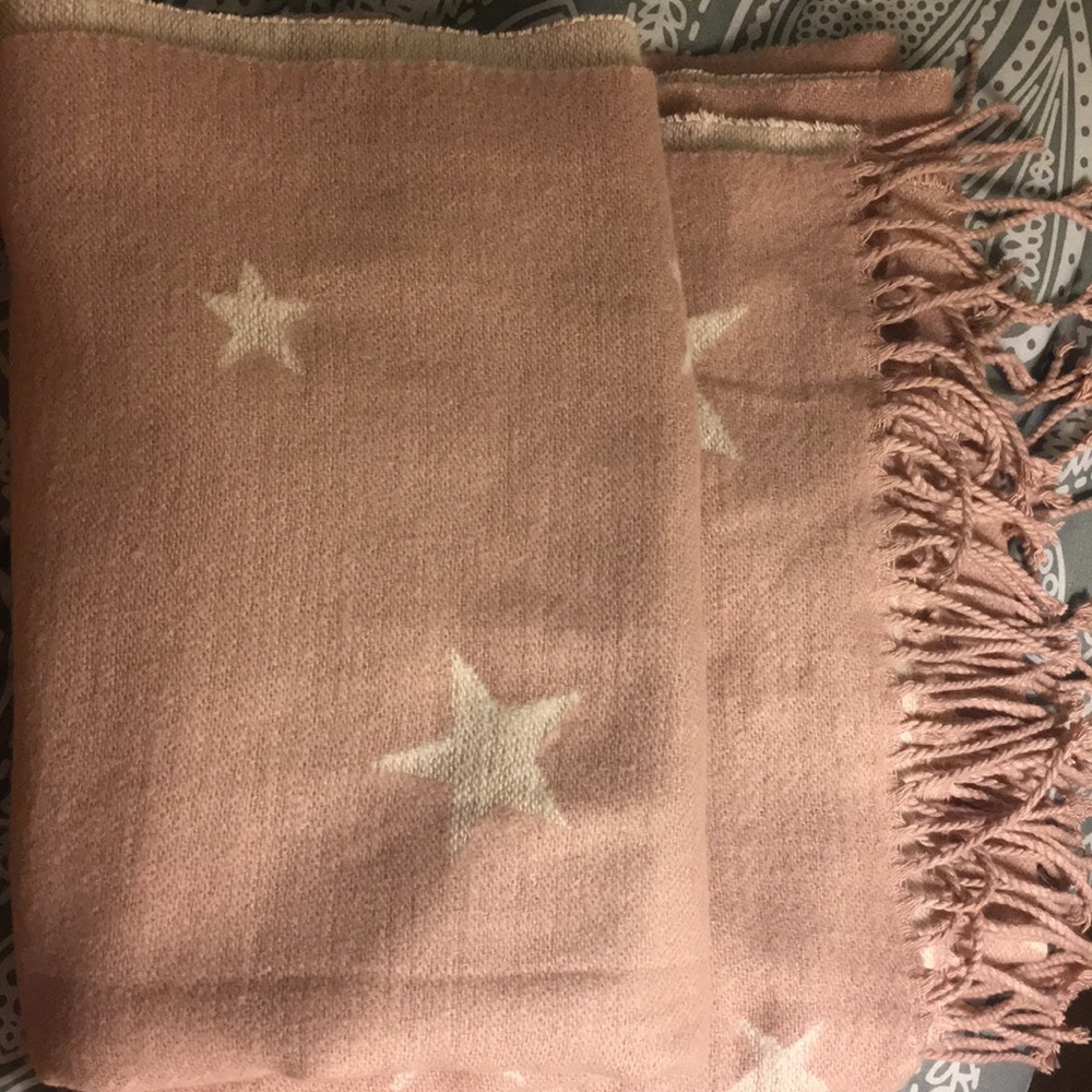 Gap oversized scarf with star print faded pink